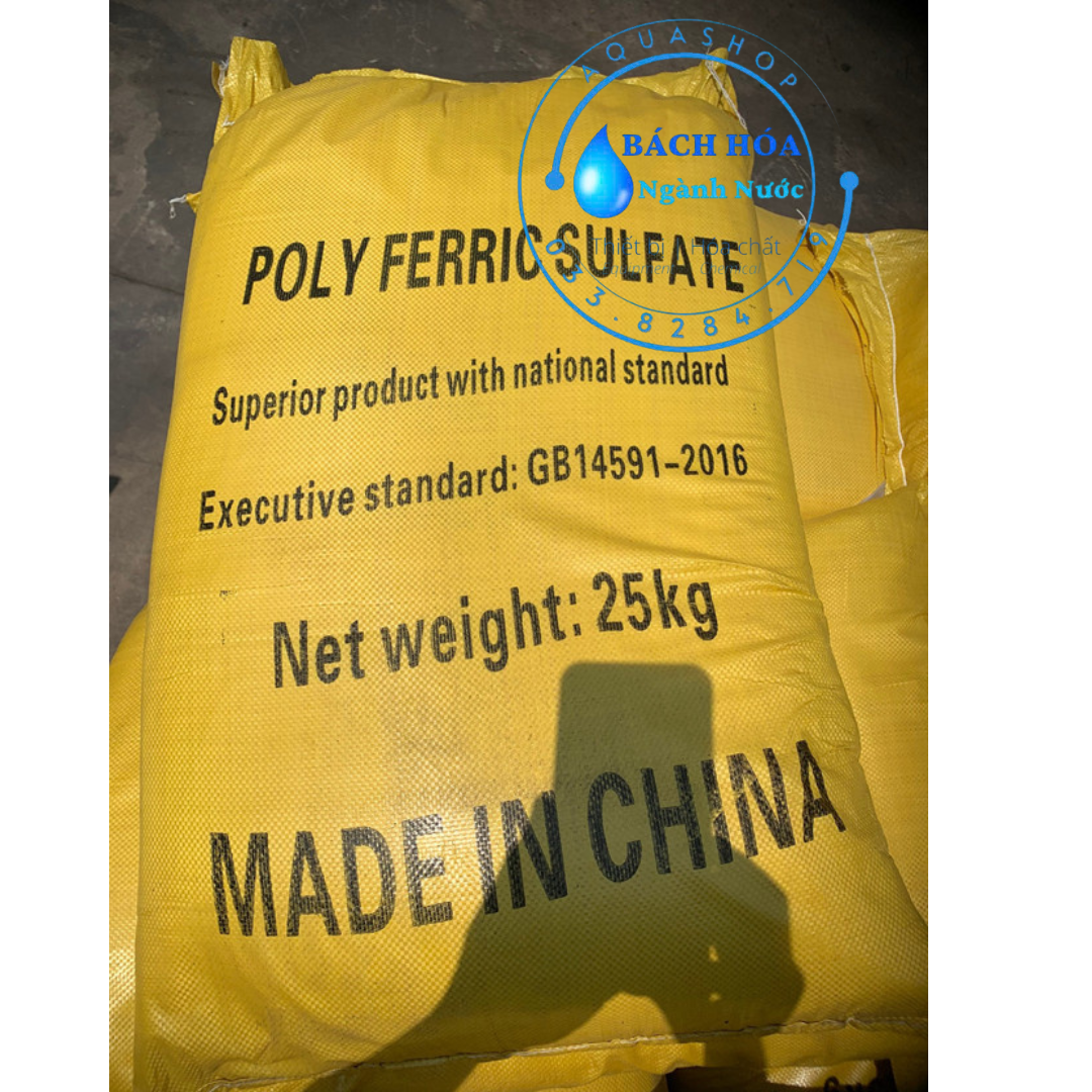 POLY FERRIC SULFATE (PFS) – POLYME FERRIC SULPHATE TRUNG QUỐC 25 KG/BAO